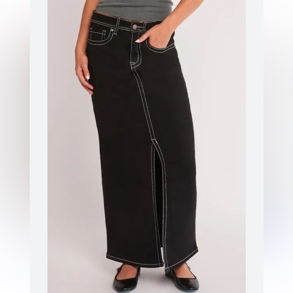 Ptcl Dresses & Skirts - PTCL NWT Heavy Stitch Denim Maxi‎ Skirt 27